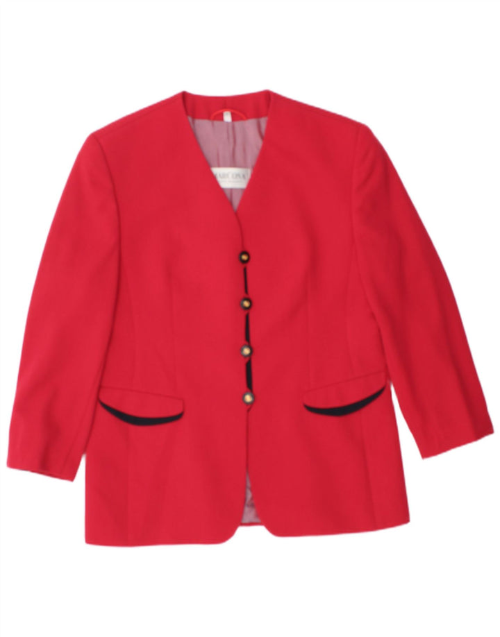 Marcona Womens 3/4 Sleeve 4 Button Blazer Jacket UK 20 2XL Red Polyester