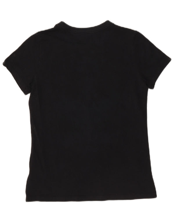 Nike Womens Graphic T-Shirt Top UK 10 Small Black Cotton