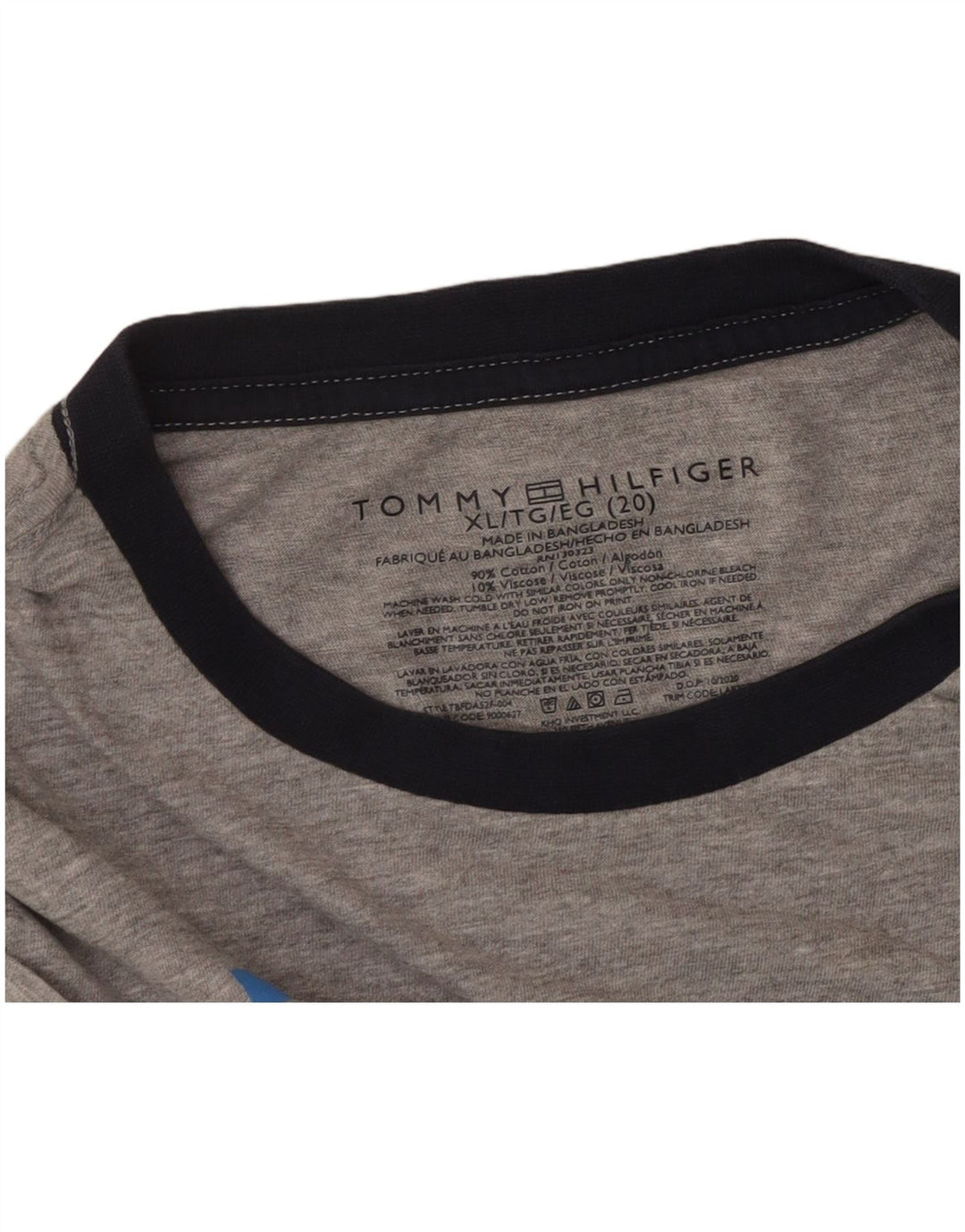 Tommy Hilfiger Boys Graphic T-Shirt Top 15-16 Years XL Grey Cotton