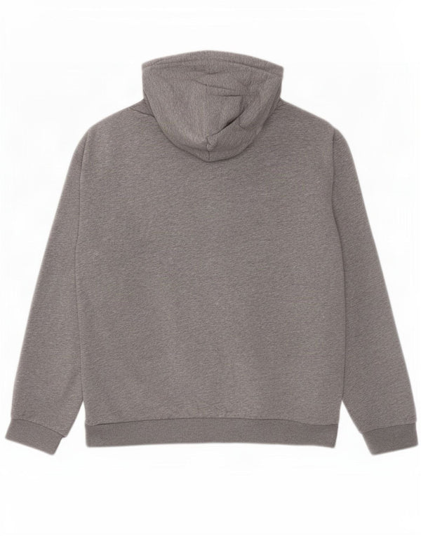 Adidas Mens Hoodie Jumper Medium Grey Flecked Cotton