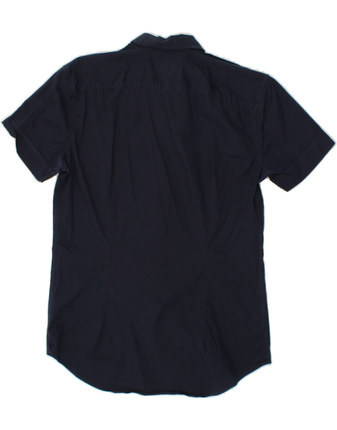GAUDI Mens Short Sleeve Shirt Large Navy Blue Cotton Vintage Gaudi and Second-Hand Gaudi from Messina Hembry 