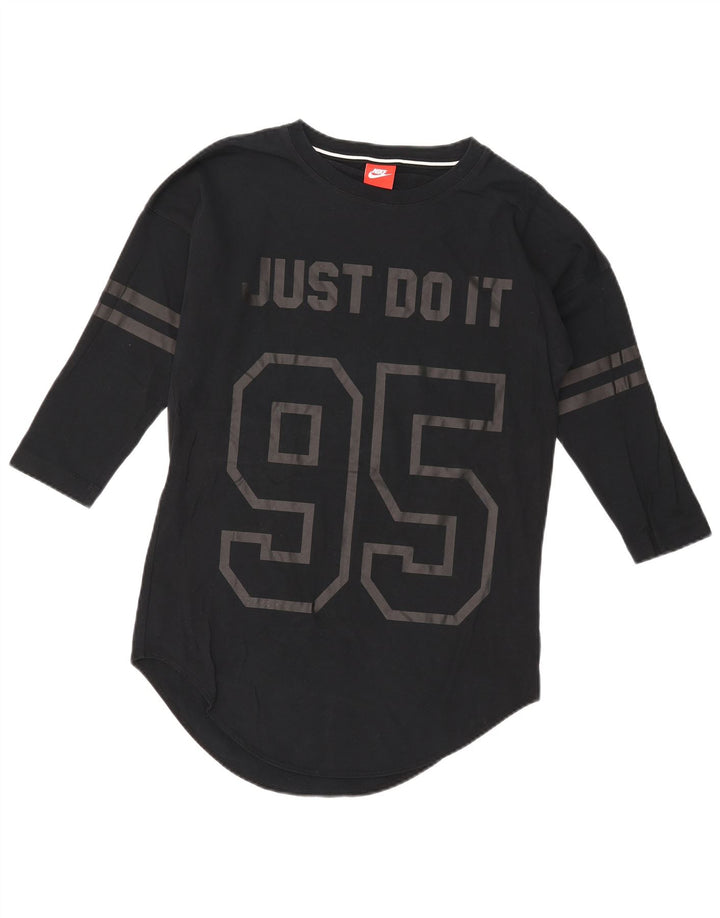 Nike Mens Graphic Top 3/4 Sleeve Small Black Cotton
