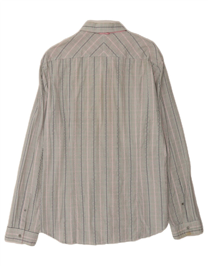 HUGO BOSS Mens Shirt Large Grey Check Cotton Vintage Hugo Boss and Second-Hand Hugo Boss from Messina Hembry 