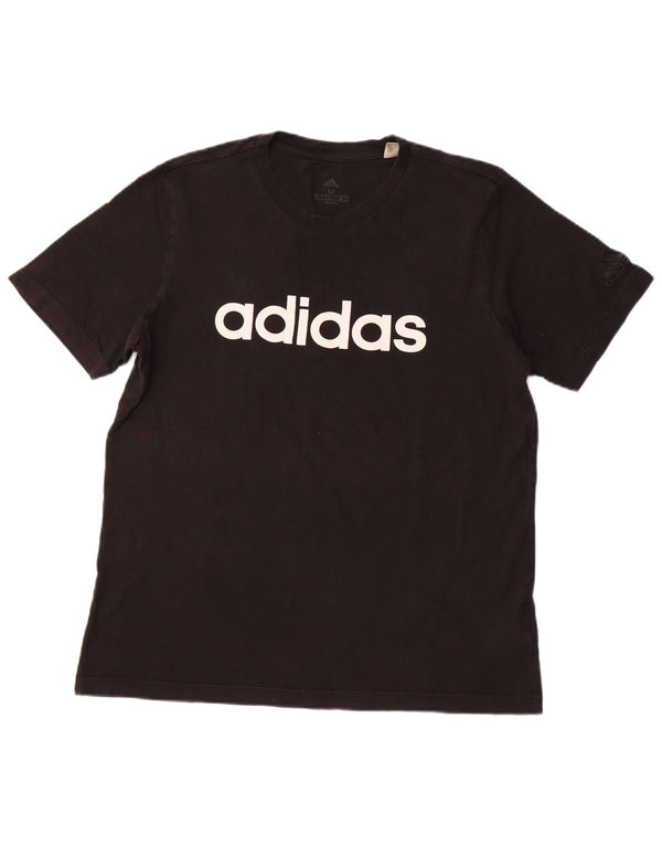 ADIDAS Mens Graphic T-Shirt Top Medium Black Cotton