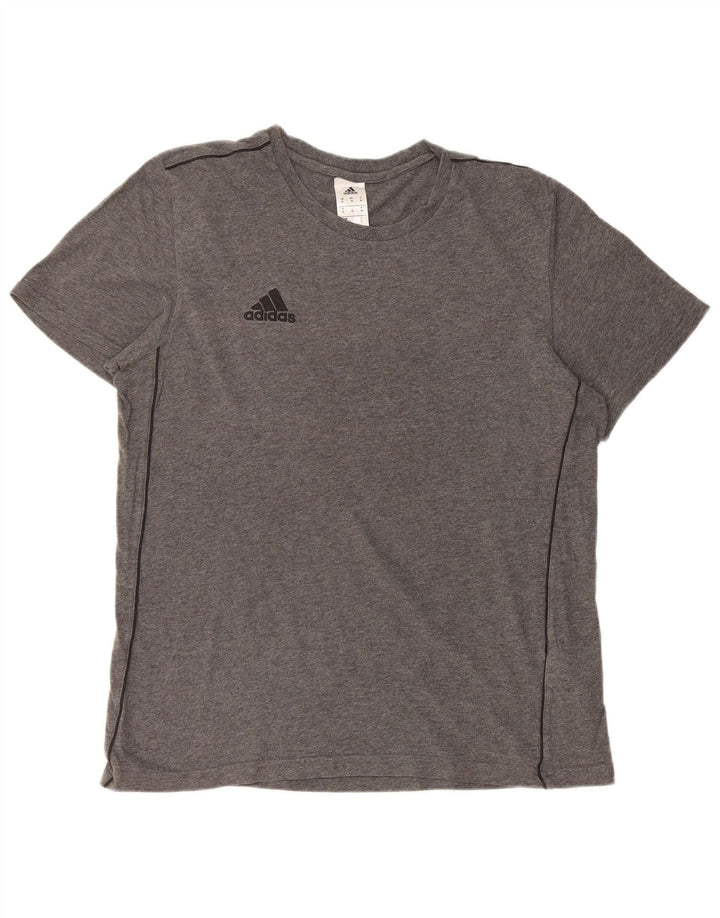 ADIDAS Mens T-Shirt Top Medium Grey Cotton
