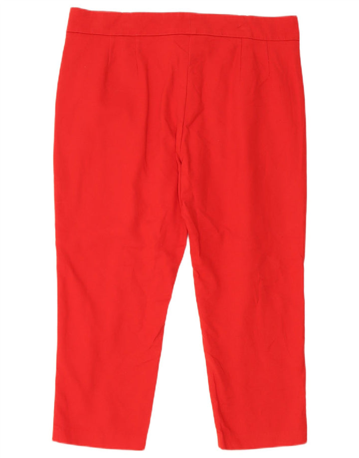 Marks & Spencer Womens Straight Capri Trousers W34 L22 Red