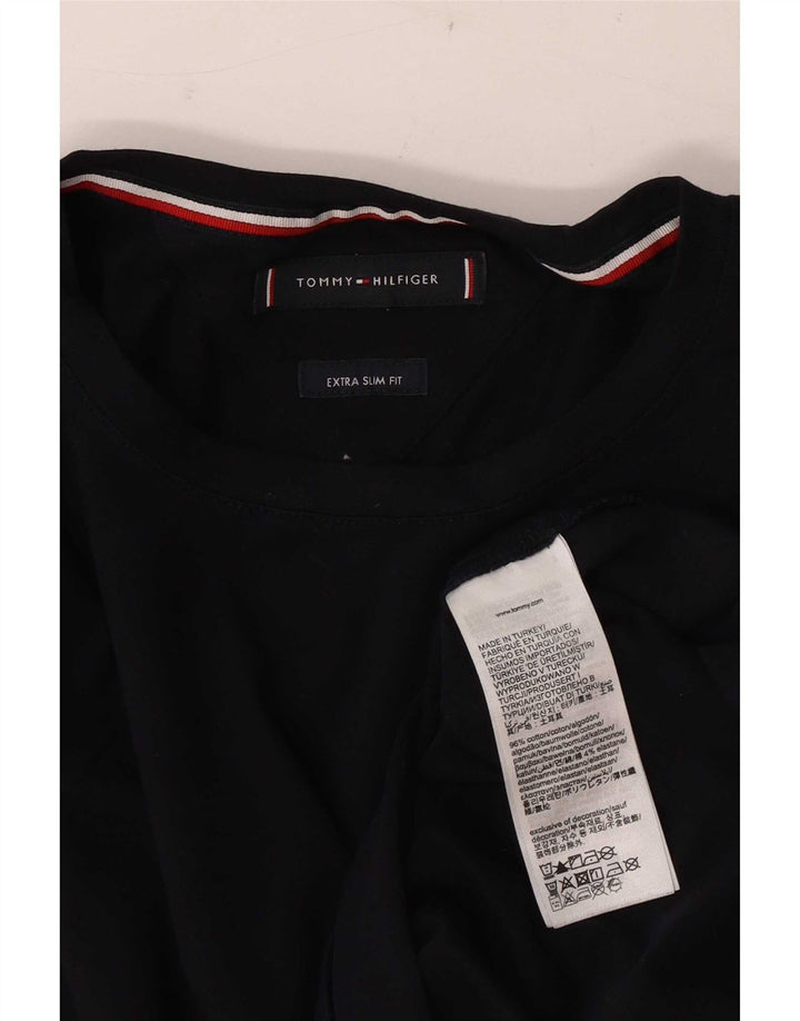 Tommy Hilfiger Mens Extra Slim Top Long Sleeve Medium Navy Blue Cotton