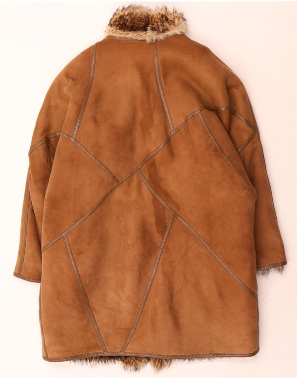 Sinclair Womens Oversized Shearling Coat EU 40 Medium Brown Shearling