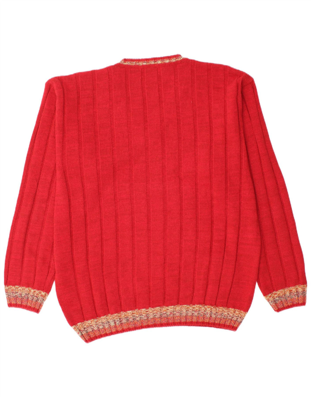 Dardano Mens V-Neck Jumper Sweater 2XL Red Wool