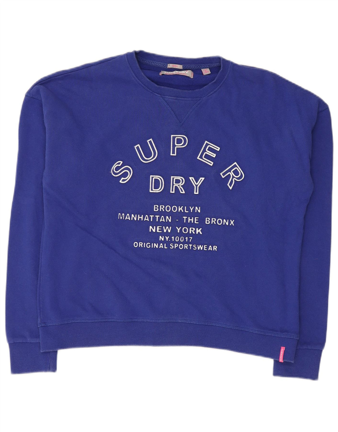 Superdry Womens Oversized Graphic Sweatshirt Jumper UK 14 Medium Blue