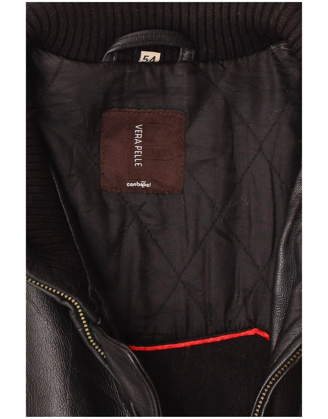 CONBIPEL Mens Leather Jacket IT 54 XL Black Leather