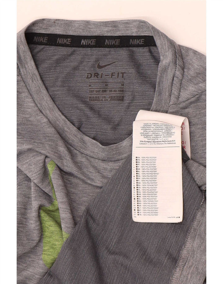 Nike Boys Dri Fit Graphic T-Shirt Top 10-11 Years Medium Grey Polyester