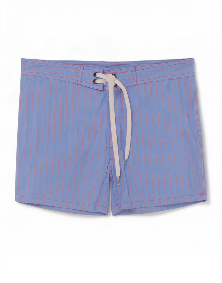 Sundek Mens Swimming Shorts Medium Blue Pinstripe Polyester