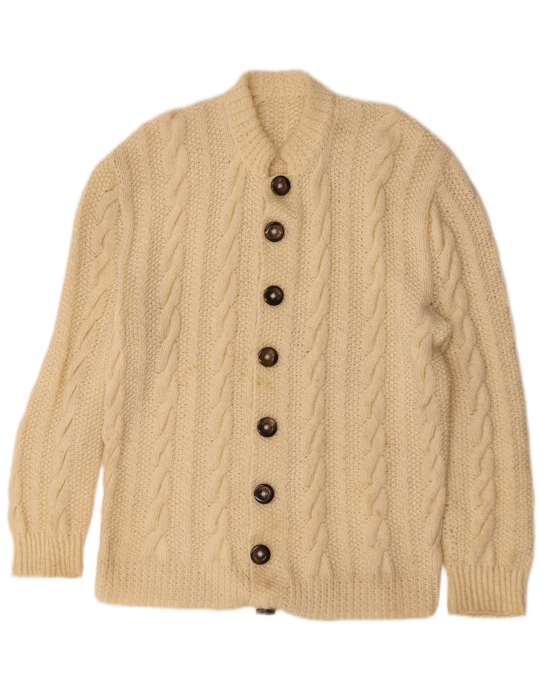 Vintage Mens Cardigan Sweater Small Off White