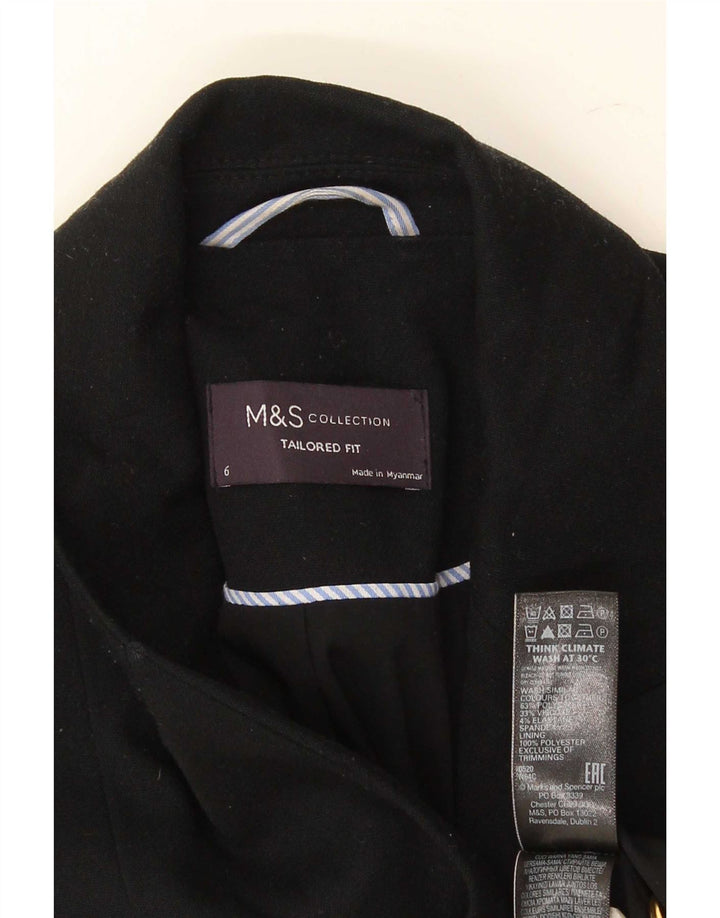 Marks & Spencer Womens Tailored Fit Blazer Jacket UK 6 XS Black