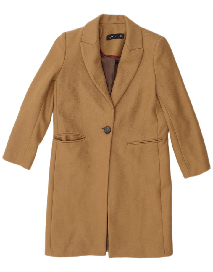Zara Womens Overcoat UK 6 XS Brown