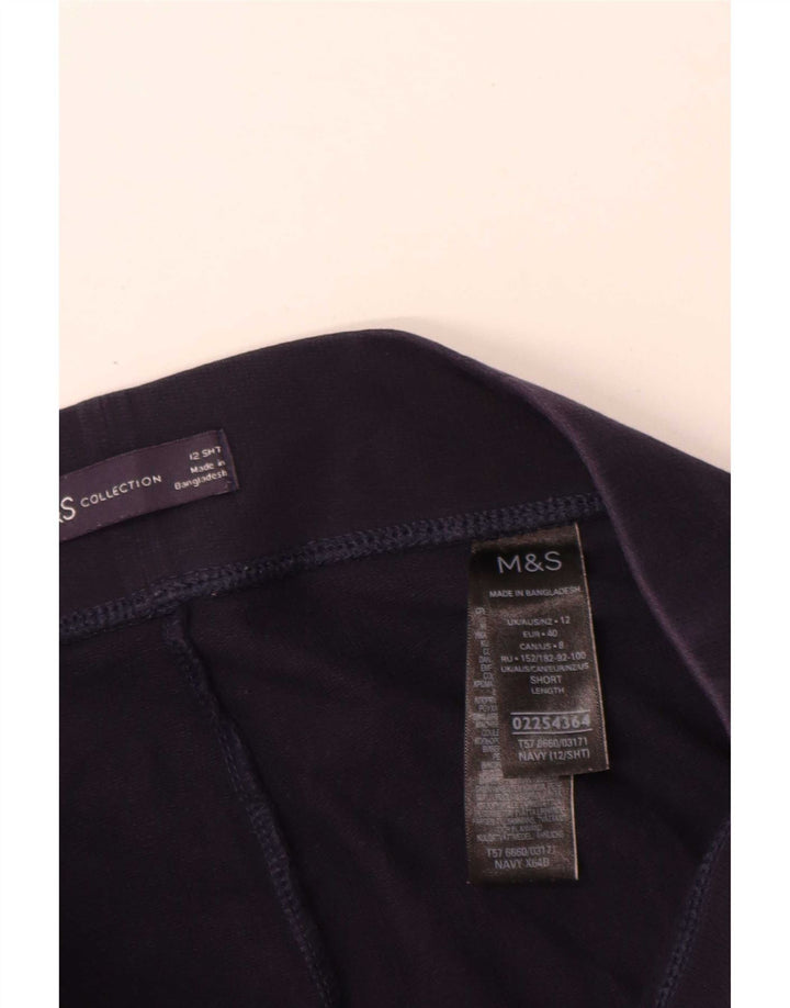 Marks & Spencer Womens Leggings UK 12 Medium Navy Blue Cotton