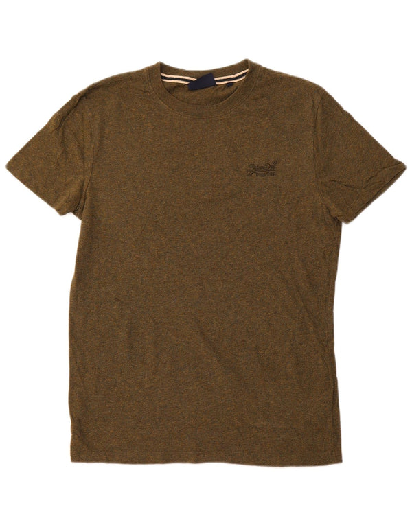 SUPERDRY Mens T-Shirt Top Medium Khaki Cotton