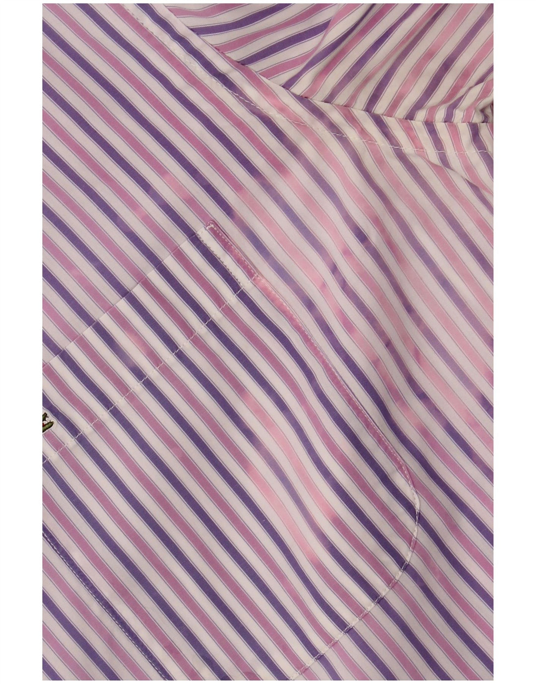 LACOSTE Mens Shirt Size 39 Medium Purple Striped Cotton