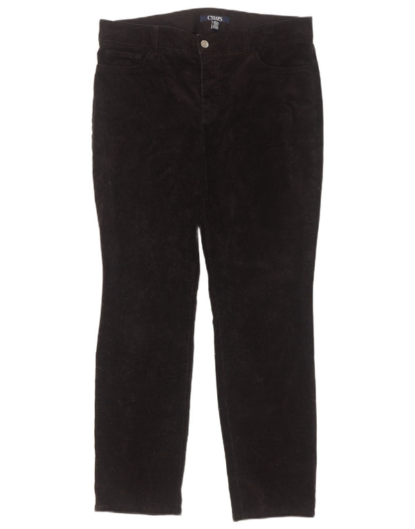 Chaps Womens Slim Corduroy Trousers US 12 Large W34 L30 Black Cotton