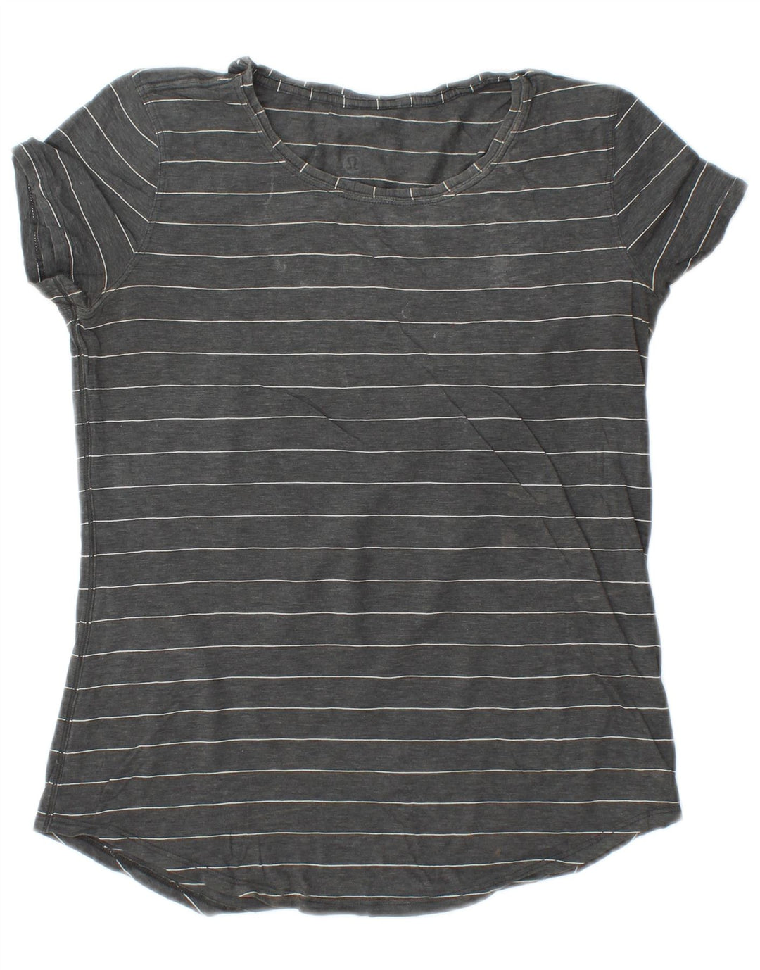 LULULEMON Womens T-Shirt Top UK 10 Small Grey Striped
