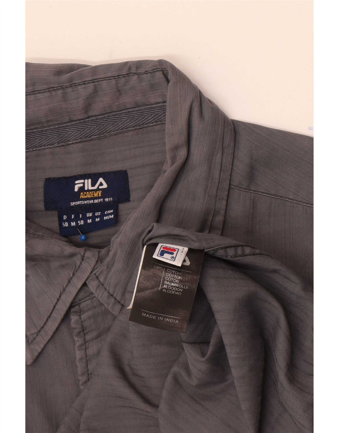 Fila Mens Shirt Medium Grey Cotton