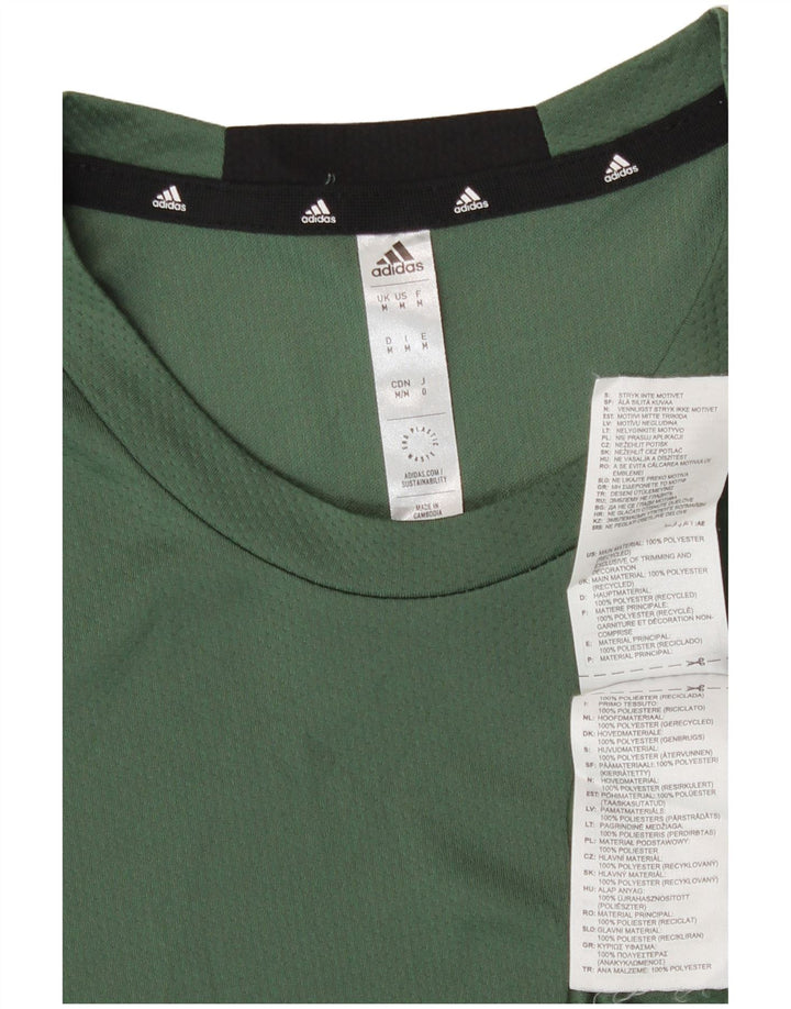 Adidas Mens Aeroready T-Shirt Top Medium Green Polyester