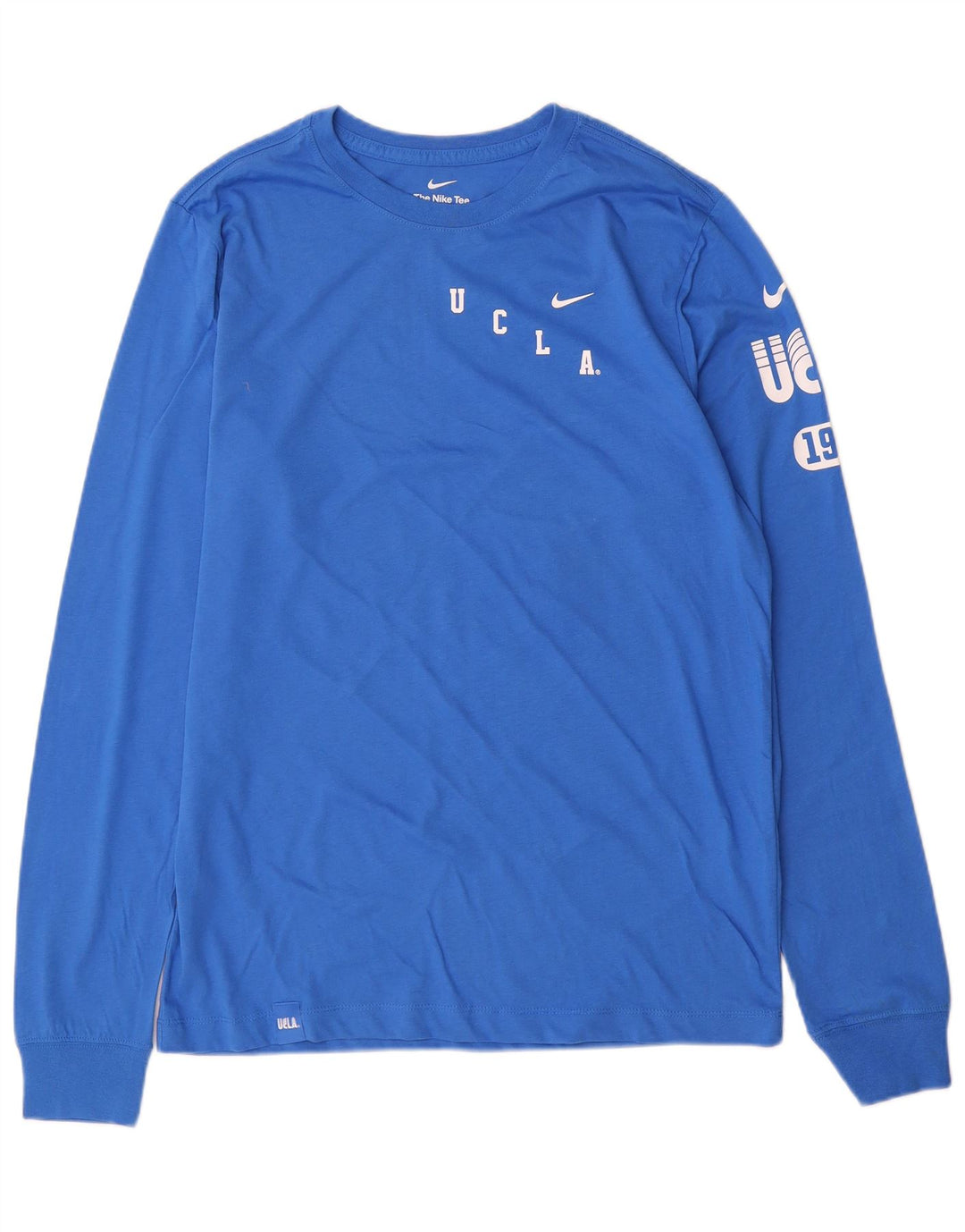 Nike Mens Graphic Top Long Sleeve Medium Blue Cotton