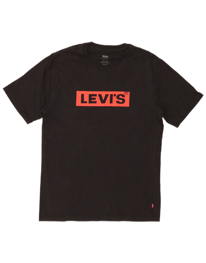 LEVI'S Mens Relaxed Fit Graphic T-Shirt Top XS Black Cotton