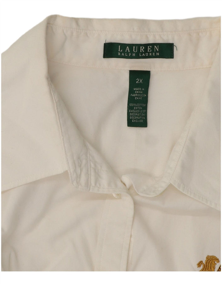 RALPH LAUREN Womens Shirt UK 20 2XL White Cotton