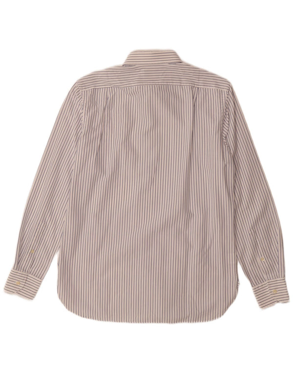 Boggi Mens Milano Tailored Fit Shirt Size 40 15 3/4 Medium White Pinstripe