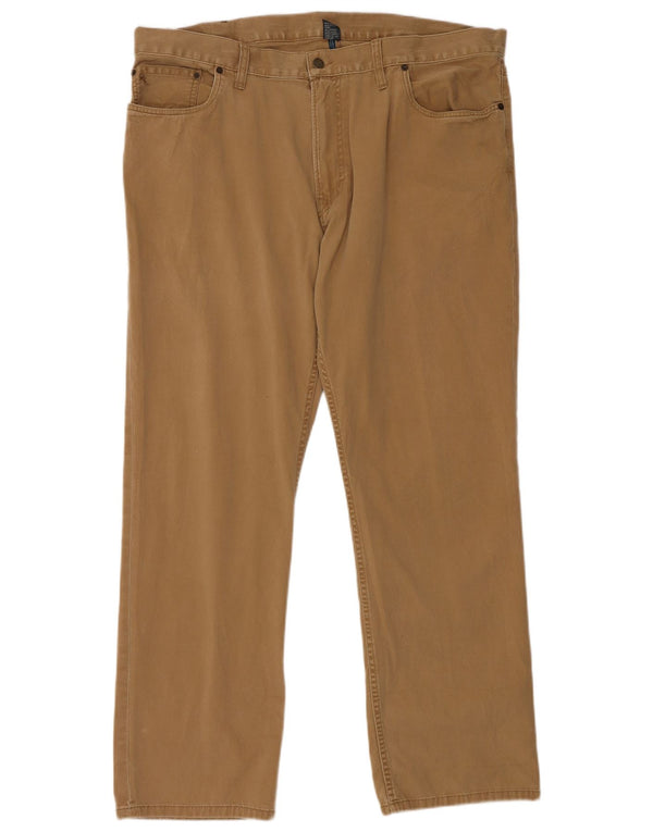 RALPH LAUREN Mens Straight Casual Trousers W42 L32 Beige Cotton