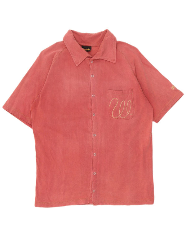 Wrangler Mens Short Sleeve Shirt Medium Red