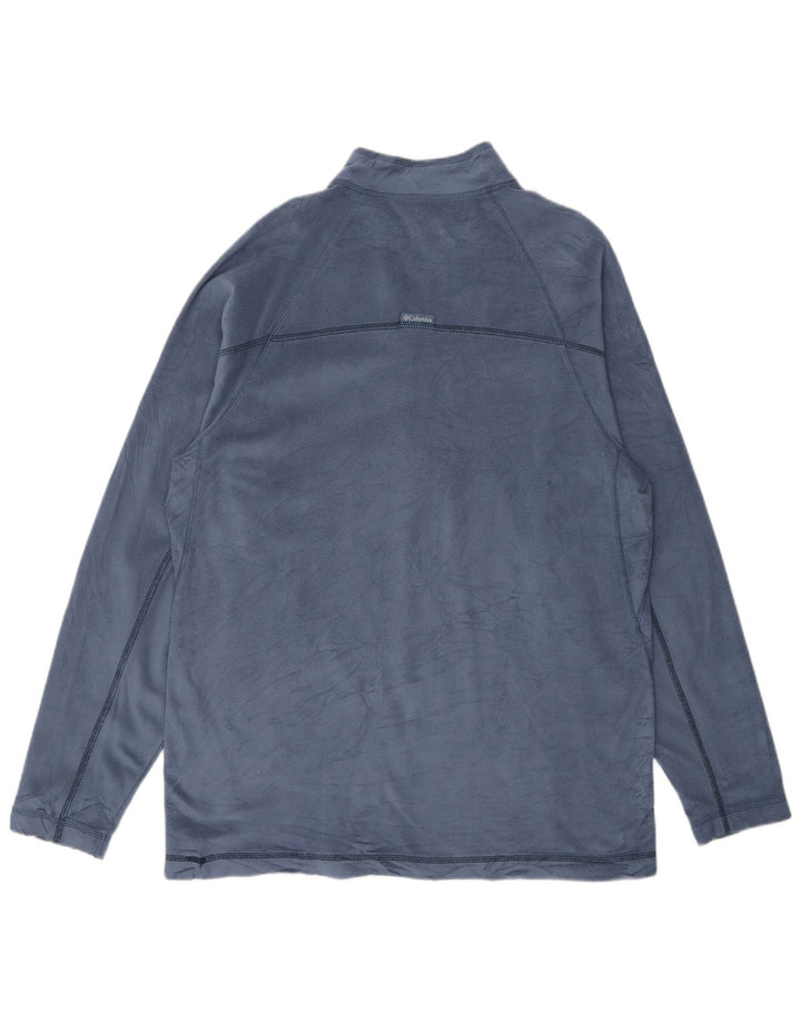 Columbia Mens Zip Neck Fleece Jumper Medium Blue Polyester