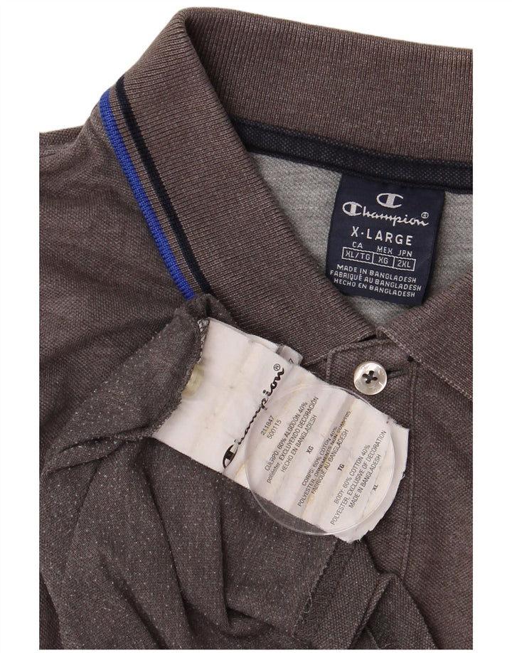 CHAMPION Mens Polo Shirt XL Grey Cotton