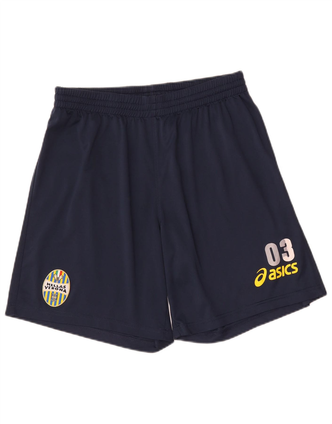 Asics Mens HELLAS VERONA Graphic Sport Shorts Medium Navy Blue Polyester
