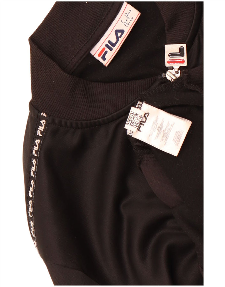 Fila Mens Graphic Tracksuit Top Jacket Small Black Polyester