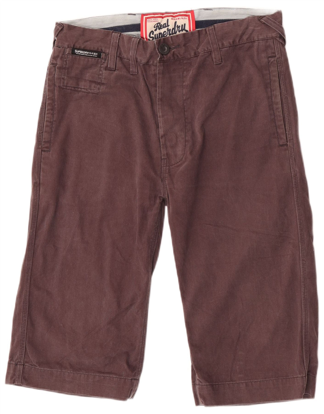 Superdry Mens Chino Shorts W30 Medium Brown Cotton