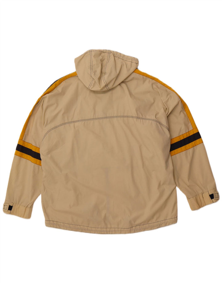 ASTROLABIO Mens Hooded Rain Jacket IT 50 Large Green Colourblock Cotton