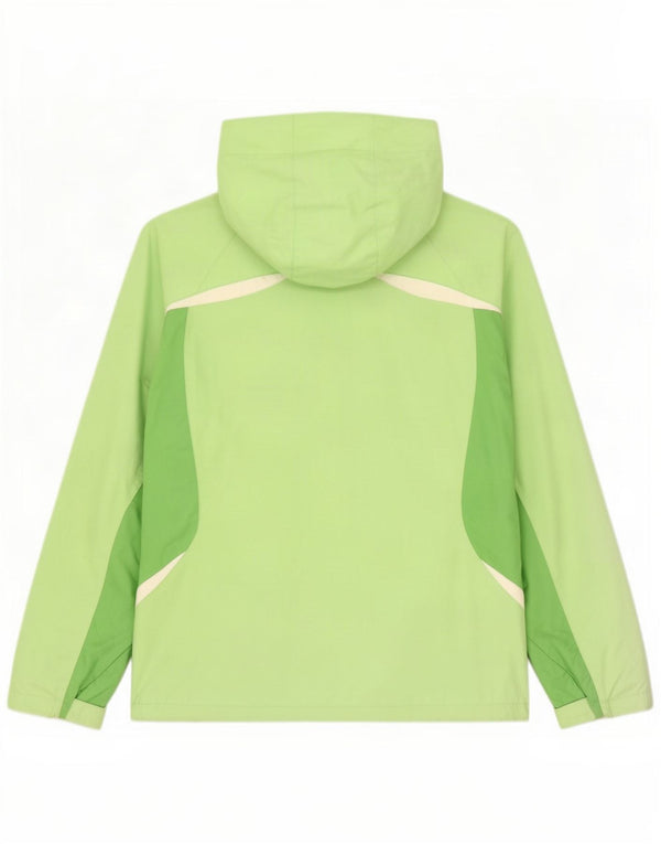 Columbia Womens Interchange Hooded Ski Jacket UK 16 Large Green Colourblock