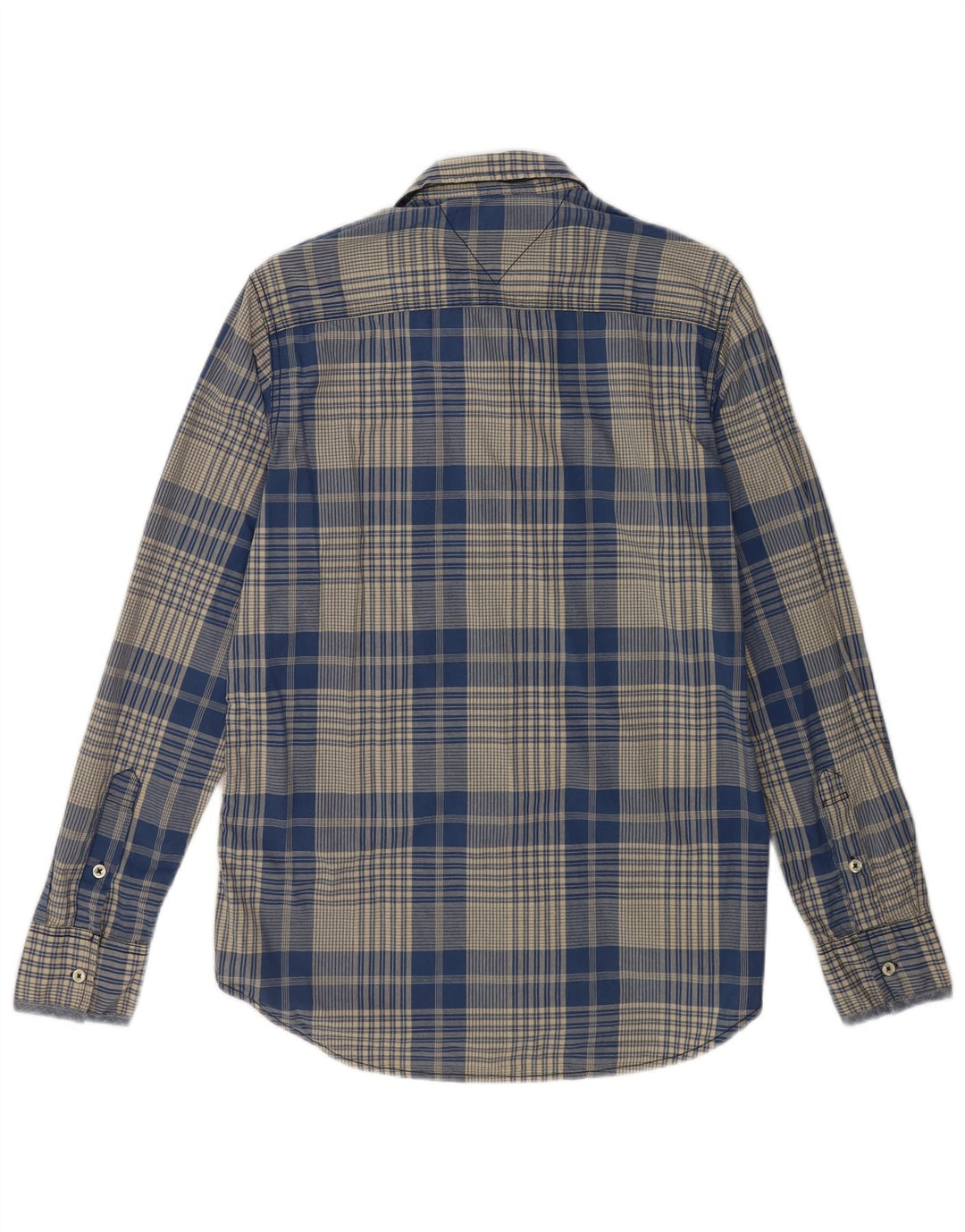 TOMMY HILFIGER Mens Custom Fit Shirt Small Blue Check Cotton