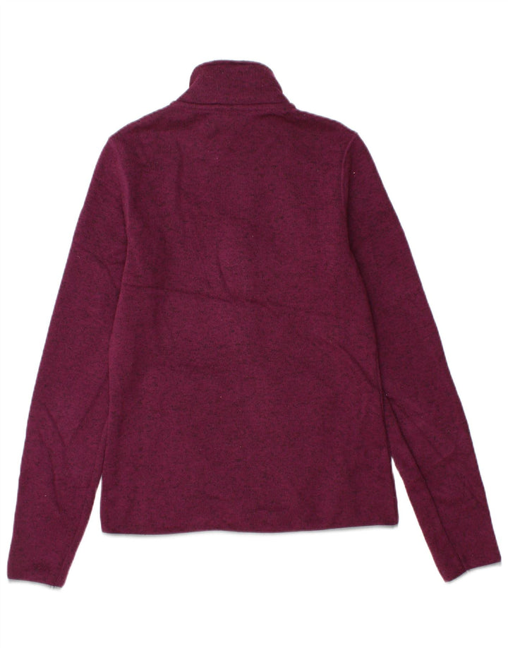 EDDIE BAUER Womens Tracksuit Top Jacket UK 10 Small Burgundy Polyester
