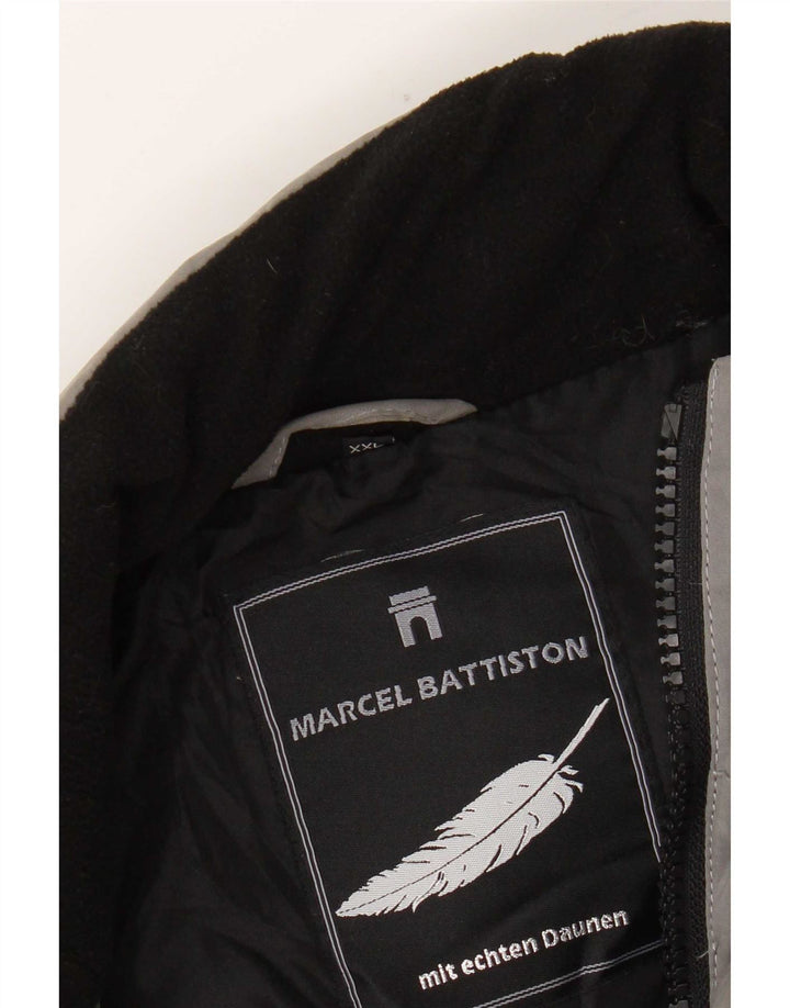 Marcel Battiston Mens Padded Jacket UK 44 2XL Grey Polyester