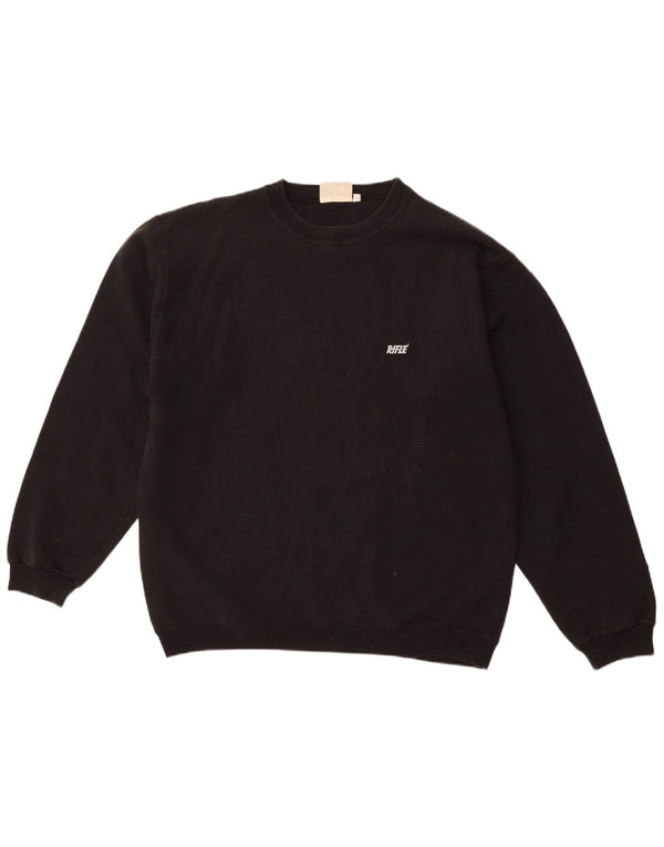 RIFLE Mens Sweatshirt Jumper XL Black Cotton