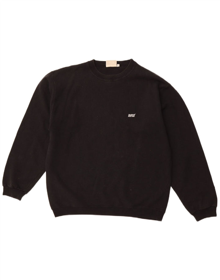 RIFLE Mens Sweatshirt Jumper XL Black Cotton
