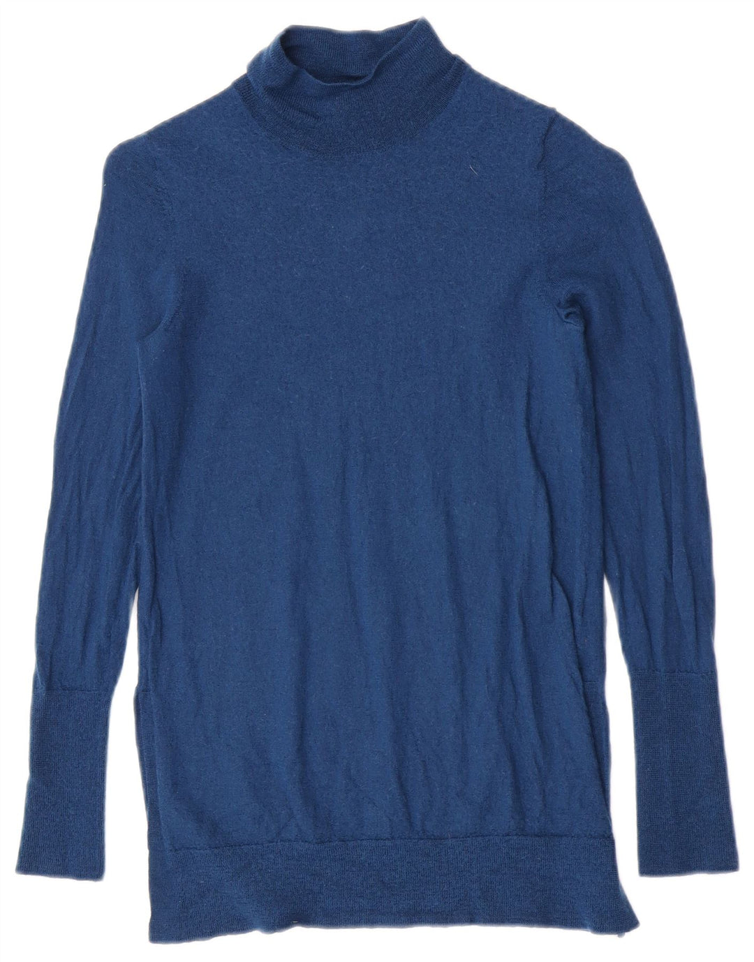 Jigsaw Womens Turtle Neck Jumper Sweater UK 8 Small Blue Wool