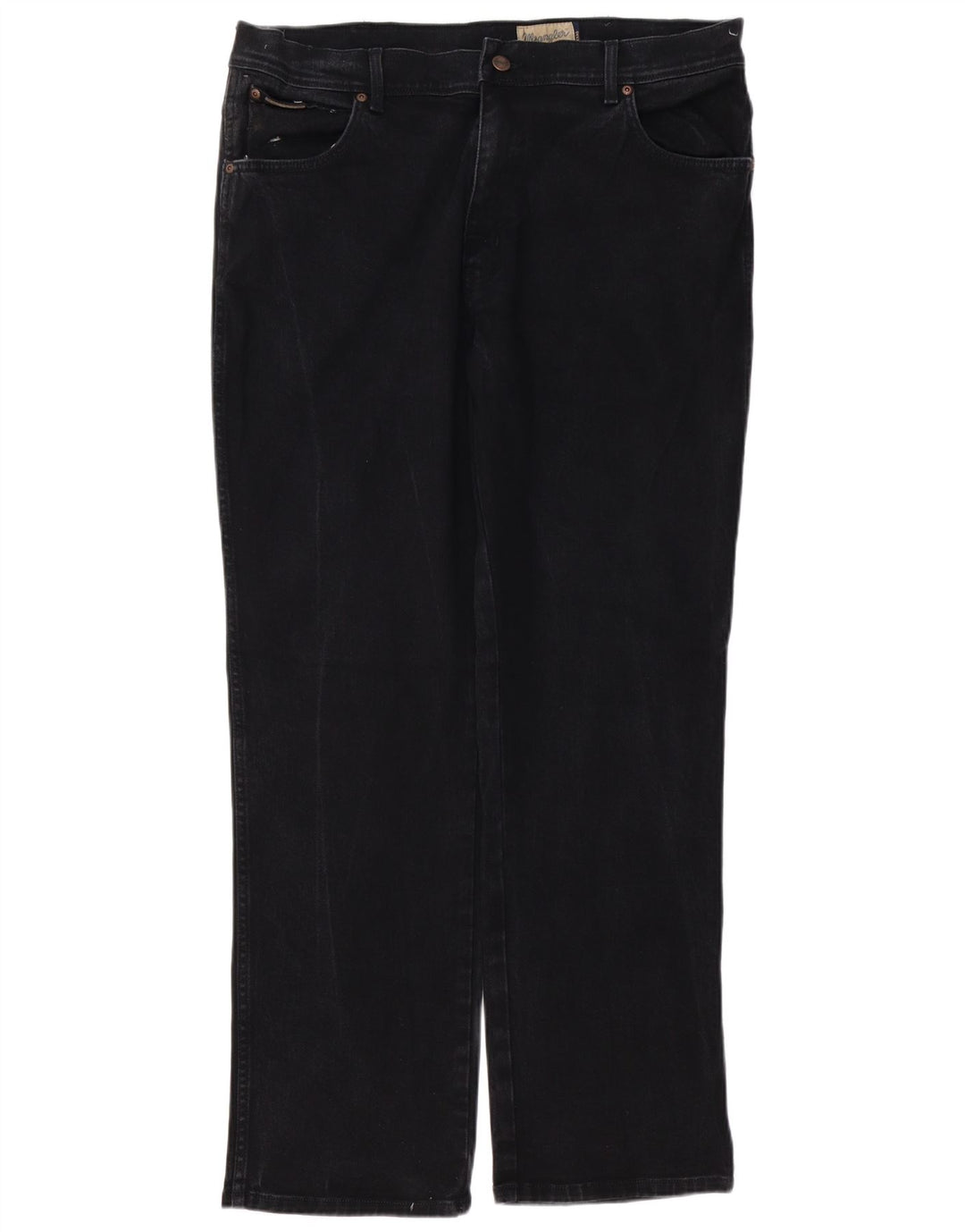 WRANGLER Mens Texas Straight Jeans W38 L32 Black Cotton