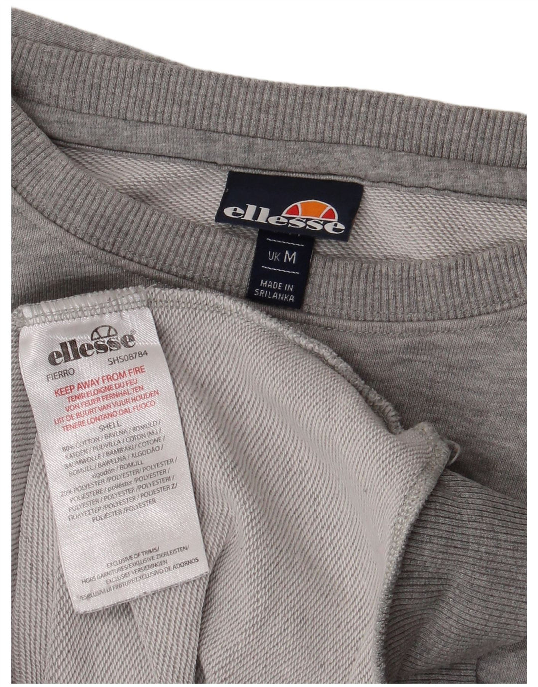 ELLESSE Mens Sweatshirt Jumper Medium Grey Cotton