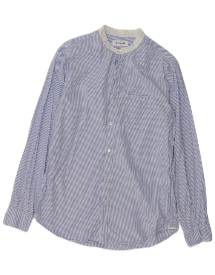 JIGSAW Mens Shirt Medium Blue Pinstripe Cotton