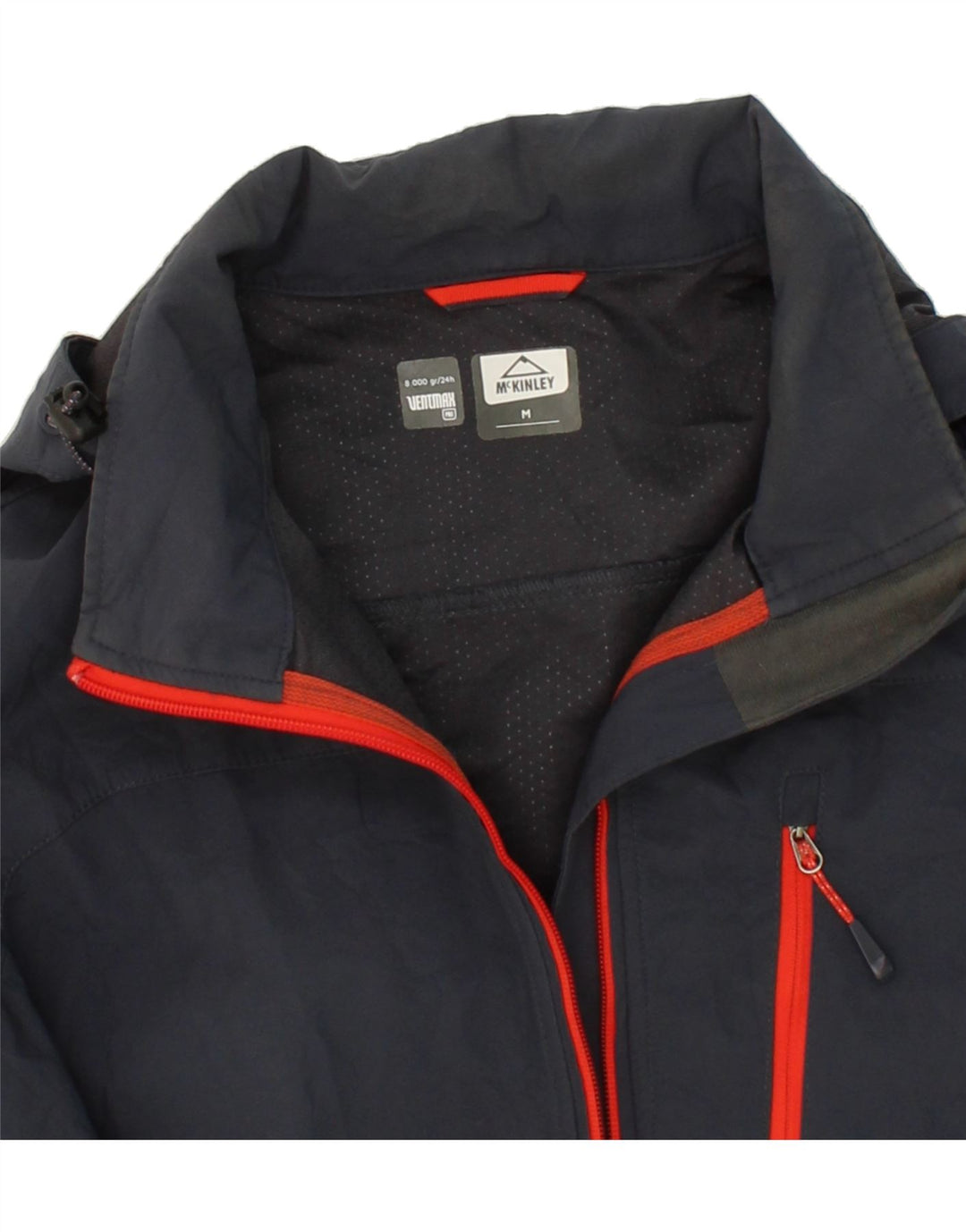 MCKINLEY Mens Hooded Windbreaker Jacket UK 38 Medium Navy Blue Polyester Vintage McKinley and Second-Hand McKinley from Messina Hembry 